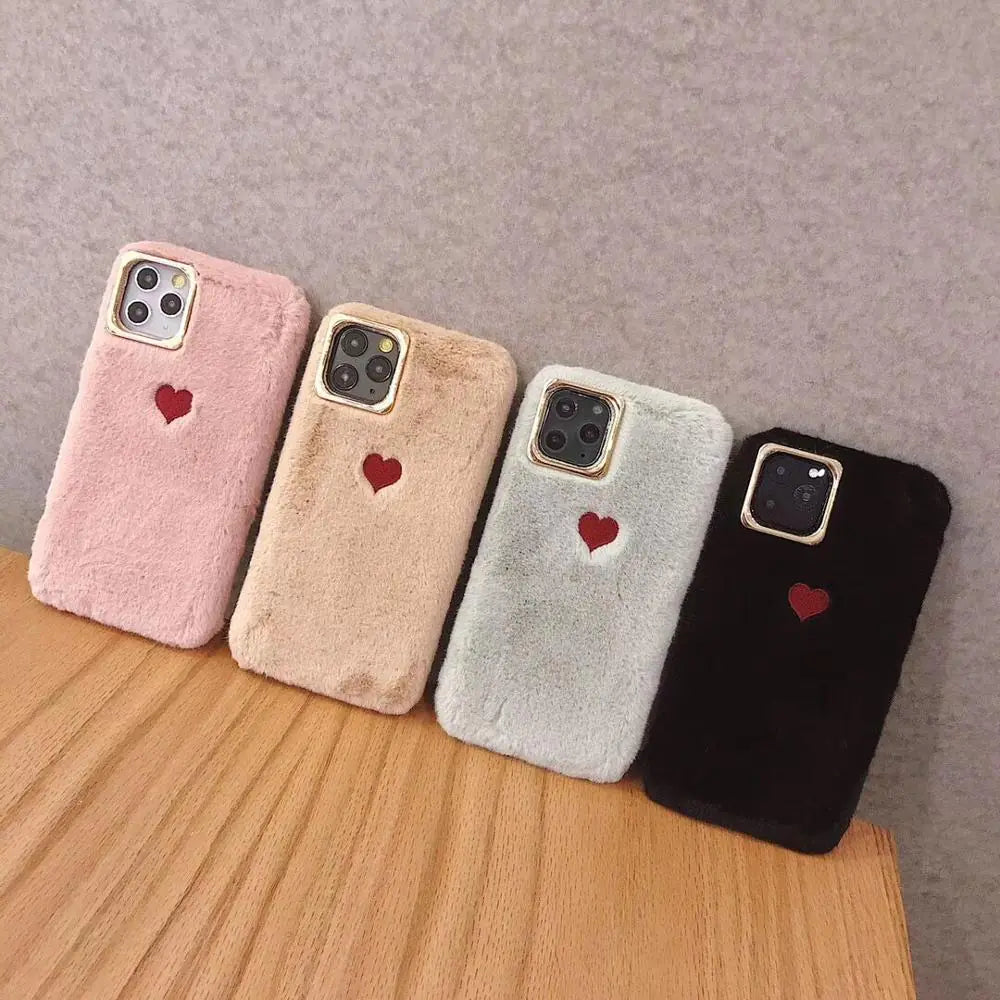 Charming Fluffy Heart Case for Your Phone