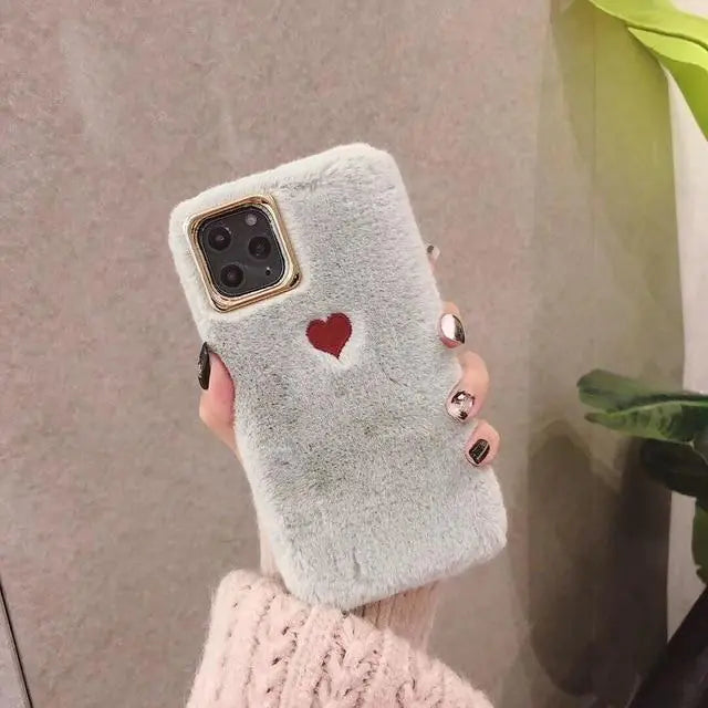 Charming Fluffy Heart Case for Your Phone