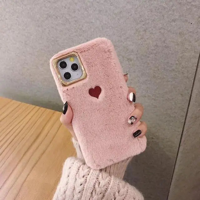 Charming Fluffy Heart Case for Your Phone
