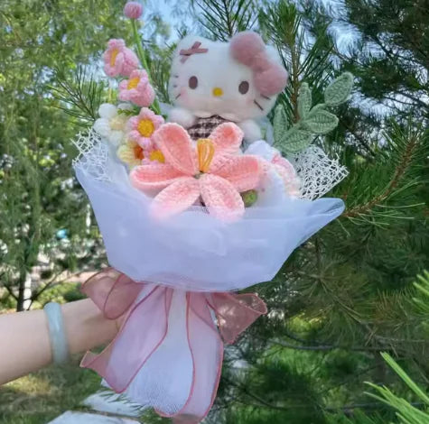 Sweet Doll and Flower Gift Arrangement