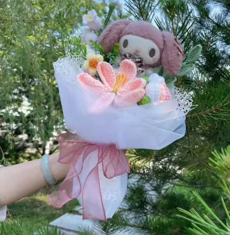 Sweet Doll and Flower Gift Arrangement