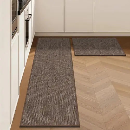LEKEEPGO Kitchen Mats for Floor 17"x29"+17"x79" 2 PCS Kitchen Rugs Kitchen Runner Rugs Non Skid Washable Kitchen Floor Mat Alfombras Cocina Rugs for Kitchen Floor Laundry Office Coffee